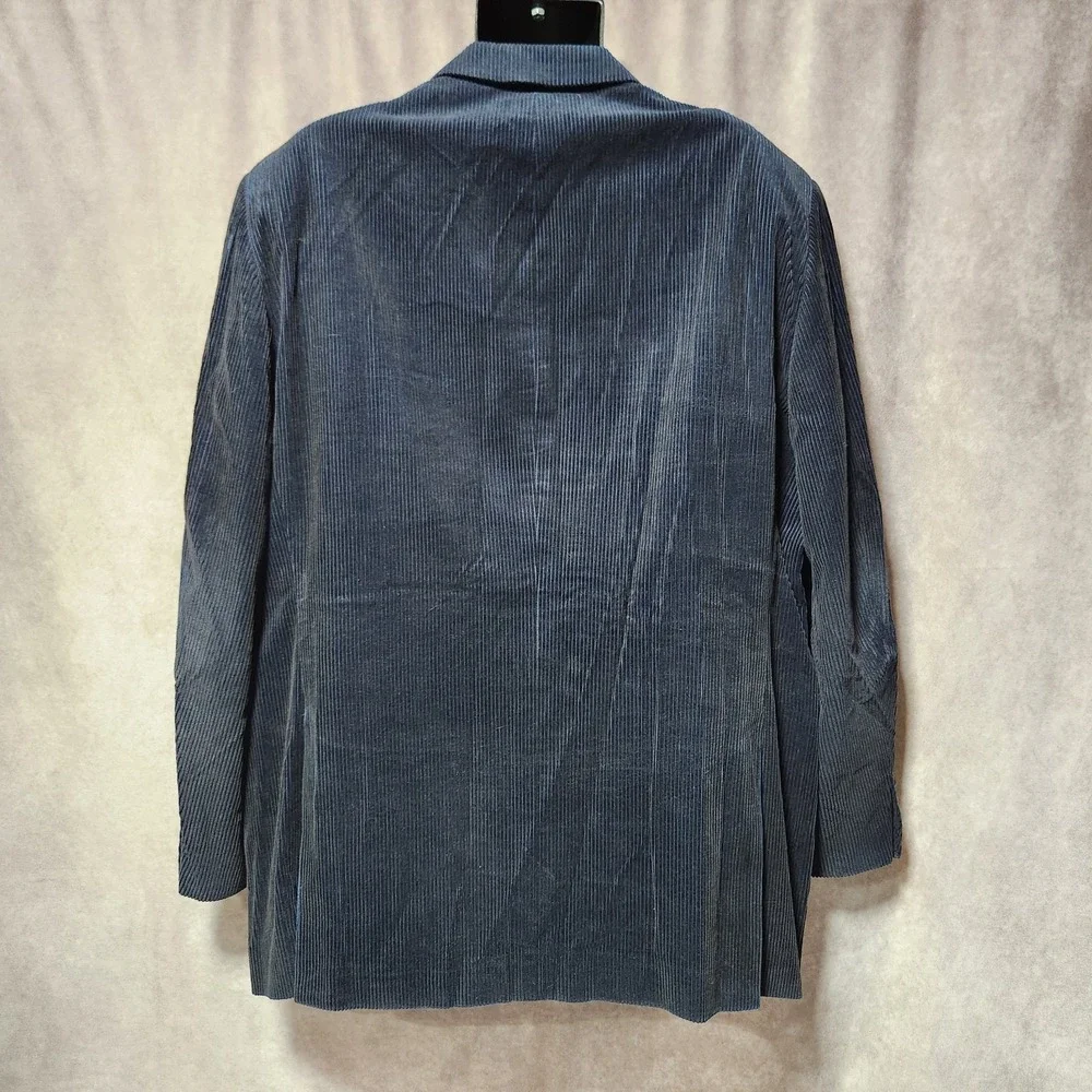 John Nordstrom Corduroy Winter Bamboo‎ sport coat Blazer jacket 48L Navy Blue
